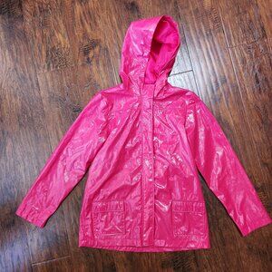 Hot pink jacket hot to go for rainy season